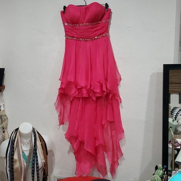 Vintage Y2K Barbie Pink Cache Prom Dress Size 6 - Picture 3 of 16